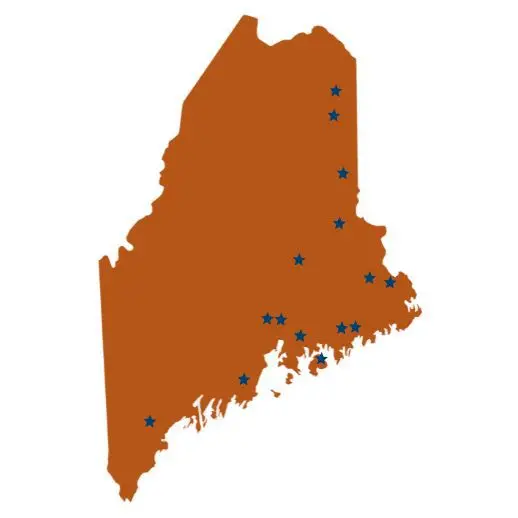 Maine with Machias banking locations