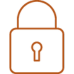 transparent orange lock